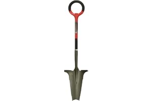 Venteo Bêche de Jardin Root Slayer Manche Lame trapézoïdale et Dents Ultra aiguisées en Acier Carbone-114 cm, Rouge et Noir