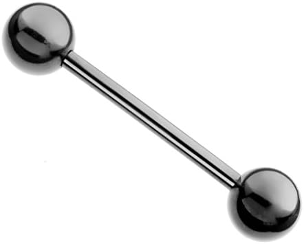 Barbell Bar 1.6 MM x 19 MM with 5 MM Ball surgical steel Black Anodized