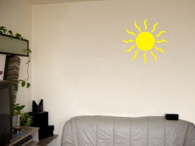 Wandtattoo / Wandaufkleber grosse Sonne; Farbe Gelb