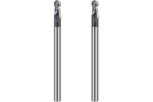 CREEYA Fraise à Radius Carbure 5mm, 2 Dents CNC Fraise à Rotule, HRC 55, AlTiN Noir Revêtement, VHM Tige Pour Acier Métal Bois Acrylique Plastique