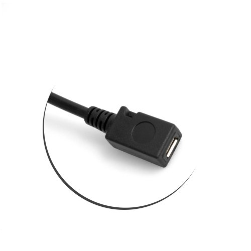 SYSTEM-S Micro USB 90° links gewinkelt Winkelstecker zu Micro USB Buchse Datenkabel Ladekabel ca. 27cm Adapter Kabel Verlängerung - 3