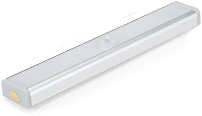 Motion Sensor Wardrobe Light, Cupboard LED Lamp, 10 LED Lamp, Portable Wireless Battery Operated LED Closet Light Bar with Magnetic Strip, Stick-On Anywhere For Closet Cabinet Wardrobe Stair Hallway (White)