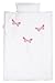 Taftan Butterfly Duvet Cover Set 100 x 135cm for Cot (Pink)