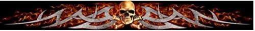 TRIBAL SKULL AND FLAMES WINDSHIELD STICKER - brand new