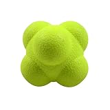 Tamaño: 5.5cm/5.5cm (aprox.) Naisicatar Pelota de reacción Rapidez y Agilidad Entrenador Bola Hexagonal TPR Velocidad de la Bola de Entrenamiento, Amarillo, Una Talla