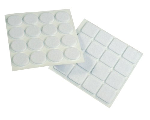 Preisvergleich Produktbild Filzgleiter, Filz selbstklebend 16 Stk. rund 22 mm, 16 Stk. viereckig 22 mm