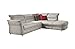 Produktbild Cavadore Eck-Sofa Bontlei / Federkern-Couch mit Schlaffunktion und Ottomane / Inkl. Stauraum /  261 x 88 x 237 cm (BxHxT) / Mikrofaser hellgrau