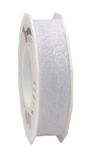 Präsent - Passamaneria in Pizzo Derby, Spessore 25 mm, Lunghezza 25 Metri, Colore: Bianco