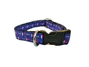 Pet Glam Dog Collar Hudson Bay with Heavy Duty Adjustable Buckles & D-Ring-Medium-Fits Puppies Beagles, Lhasa, JRT, French Bull Dog Small Indies