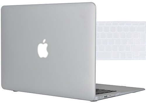 Topideal 2 in 1 Gummiert Matt seidenmatten Satins Soft-Touch Hard Shell Case Cover Für MacBook Air 13,3 33 cm farblos EU/UK Keyboard Version