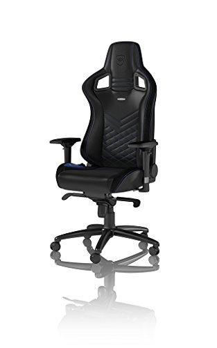 noblechairs EPIC Gaming Chair - Black/Blue with Vegan Friendly PU Leather, 2 Year Warranty, Up to 180KG Users, Perfect for an Executive Office Chair, Racing Seat Design