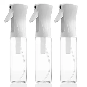 SEERESS Continuous Mist Spray Bottle 10oz/300ml/Clear, Hair Sprayer Water Bottle, Empty Spray Bottle with Ultra Fine Mist for Hair Styling, Plants, Cleaning, Misting & Skin Care, BPA Free, Pack of 3