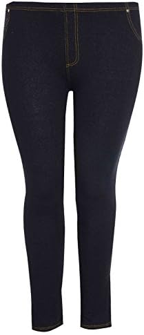 ShineboyF4S Womens Plus Size High Waisted Ladies Denim Jean Blue Black Jeggings 16-30