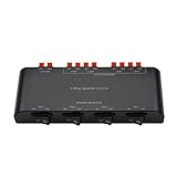 rms lautsprecher berechnen Heavy-Duty-Wippschalter Adwits 4-Kanal Lautsprecher Switcher Selector Box mit Terminal Claps 200W RMS Max 100W umschaltbar, schwarz