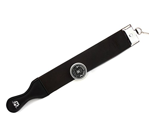 Haryali London - Affûteur en cuir pour rasoir droit + Baume à cuir