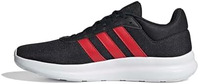 adidas Uomo Lite Racer 4.0 Shoes, Core Black/Better Scarlet/Better Scarlet, 42 2/3 EU