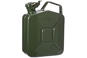 Oxid7® Bidón metálico de combustible 5 litros verde oliva | Apto para gasolina, gasóleo y bioetanol | Bidón de gasolina 5L con homologación UN y homologado