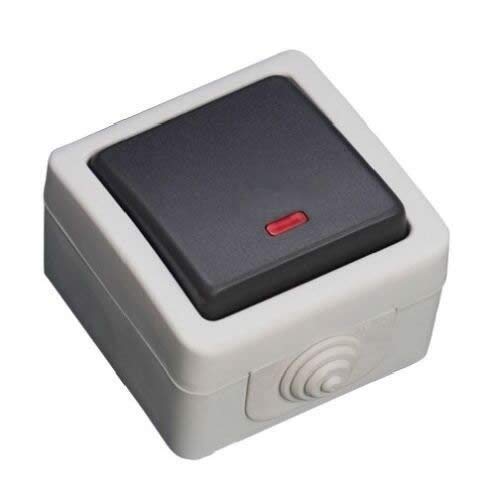 Evila - Interruttore impermeabile IP44 10 A 250 V con LED luminoso