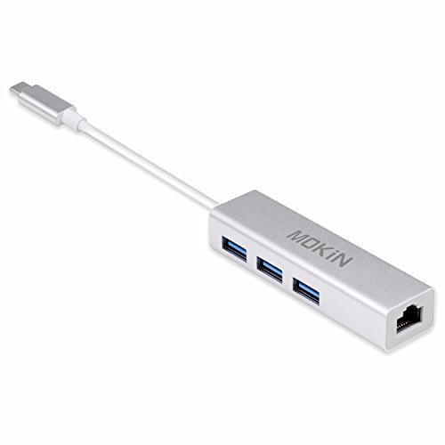Mokin usb-c zu 3-Port-USB 3.0 Hub mit Ethernet Adapter für USB C der U89 Thunderbolt 3 Laptop auch für neue MacBook, Dell XPS 13, HP Spectre x2 und mehr - 3