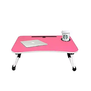 LEF Foldable Bed Study Table Portable Multifunction Laptop Table Lapdesk for Children Bed Foldabe Table Work Office Home with Tablet Slot & Cup Holder Bed Study Tabl Black Coloured
