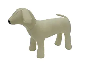 Lovelonglong PU Leather Dog Mannequins Standing Models to Display for Dog Clothing Pet Shop Beige M (Small Dog)