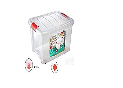ARISTO Multipurpose Plastic Storage Container Box with Wheels 25 LTR (Clear, Transparent) - Image 8