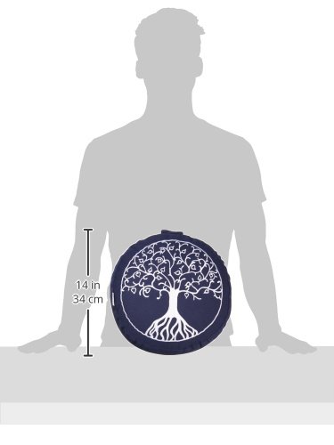 maylow – Yoga mit Herz – Yogakissen Meditationskissen mit Stickerei Baum des Lebens 33x15cm mit Dinkelspelz gefüllt – Bezug und Inlett 100% Baumwolle - 4