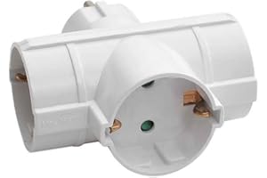 7H SEVENON Adaptador/Conector 3 Tomas Schuko Lateral Blanco 7hSevenOn