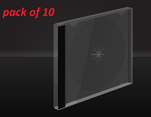 Masterstor CD- / DVD-Hüllen, 10,4 mm, für einzelne CD, mit schwarzem Rücken, sehr stabil und vielseitig, Qualitätsprodukt, 10 Stück - 3