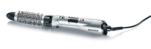 Severin WL 0821 - Rizador de pelo de aire caliente 3 en 1, con tres accesorios diferentes y función iónica, color gris y negro