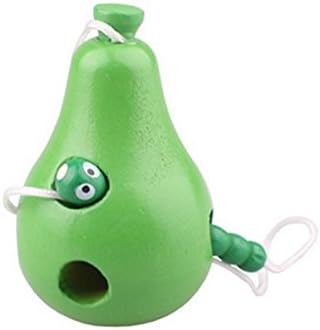 Carpenter worm Eating Apples and Pears and Watermelons Model Familizo Wooden Puzzle Threading Toys &amp; Hobbies Small Size Early Learning Educational Toy Gift Baby Kids Intellectual Developmental (B: 1 * Pear, 1 * Worm)
