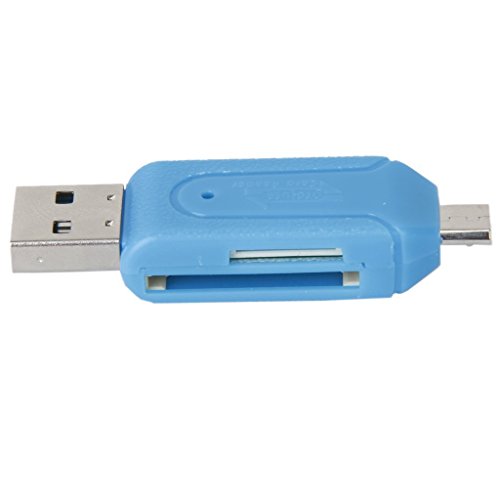 DaoRier Micro USB OTG zu USB 2.0 Adapter SD TF Micro SD Kartenleser Kartenlesegerät mit standard USB Male Micro USB Male Card Reader für SDXC SDHC SD MMC RS-MMC PC Smartphones Blau - 5