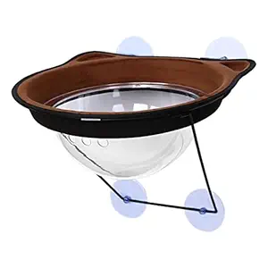 Aswadh Pet Kitty Seat Suction Hammock Window Perch Bed Hanging Shelf Cat Toys Brown