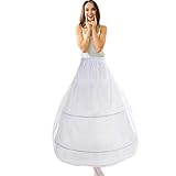 【Reifrock A Linie mit 2 verstellbar Ringe 】 Einstellbare 2-Hoop Mega großes Hochzeit Petticoat mit Saldierung Tüll Schichten. 2 Hoop große Full-Size-weiße Hochzeit Petticoat / Unterrock, dieser ganze Satz von Petticoat ist eine einzige Schicht von 2 verstellbaren Reifen, die Bildung eines kuppelförmigen A Linie Rock.
