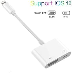 Hoidokly Adaptador a HDMI convertidor de Cable de Phone a HDMI Adaptador HDMI Digital AV Conector a HDMI para Phone XS/XS MAX/XR/X/8/7 /6/5 Series/Pad Air/Mini/Pro/Pod Touch