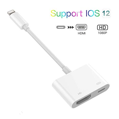 Hoidokly Adaptador a HDMI convertidor de Cable de Phone a HDMI Adaptador HDMI Digital AV Conector a HDMI para Phone XS/XS MAX/XR/X/8/7 /6/5 Series/Pad Air/Mini/Pro/Pod Touch