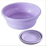 Tipo: Cuencas 1PC plegable al aire libre Lavabo Cubo plegable contenedor portátil plegable de plástico cuenca del lavabo del cuarto de baño Accesorios, S púrpura