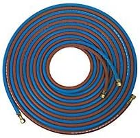 Pair Oxygen &amp; Acetylene Fitted Hose 10mm x 5m