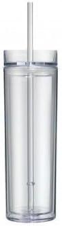 Skinny Acrylic Tumbler, Double Wall, Skinny Acrylic Tumbler 16oz Clear by WorkOfHeartGifts