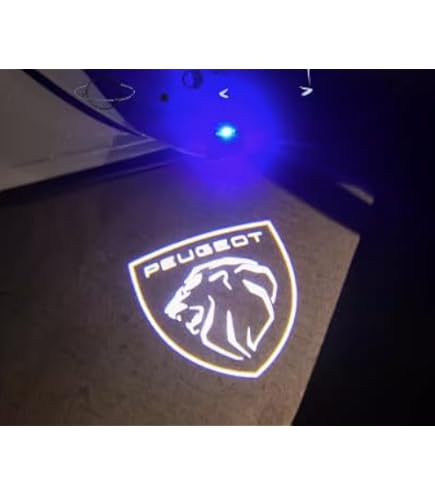 Lot De 2 Projecteurs De Logo Pour Peugeot 107 207 407 408 206 306 307 308 406 806 3008 Personnalisé Logo Lumière De Portière De Voiture Sans Fil Pour Toutes Les Voitures