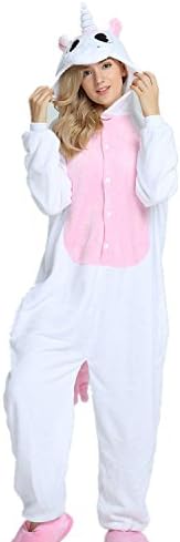JYSPORT Unicorn Pyjamas Unisex Animal Fleece hooded Cosplay Costume pajama For children, ladie, man (Elephant, M: 158-168 cm)