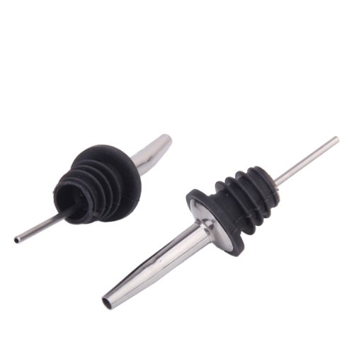 2 Stück Edelstahl Liquor Geist Ausgießer mit Gummistopper - 2