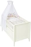 Träumeland TT14501 Babybettset Flowers, Bettwäsche 100 x 135 cm + 40 x 60 cm mit Himmel und Nestchen, lila