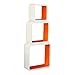Produktbild Homestyle4u 794, Wandregal 3er Set, Cube Regal, Weiß Orange Hochglanz