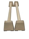 MATERIALES: La mayoría de las «parallettes» fabricadas con maderas baratas se construyen con bloques de madera blanda, que son baratos y fáciles de moldear. Por ser fáciles de moldear, se deforman y se rompen con facilidad. Nuestras «Parallettes» están hechas de abedul contrachapado y clavijas de fresno. Ambas son maderas duras y el contrachapado es particularmente fuerte porque está hecho de capas, como el Kevlar o una cota de malla, lo que elimina el riesgo de que se rompa a lo largo de las ve