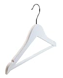 10 Children's white wooden coat hangers with notches and bar for kids clothes, suits-Choose Quantity & Colour (10 Hangers)