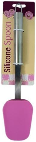 Pink Silicone Spoon Shaped Spatula with Plastic Handle Cooking Utensil