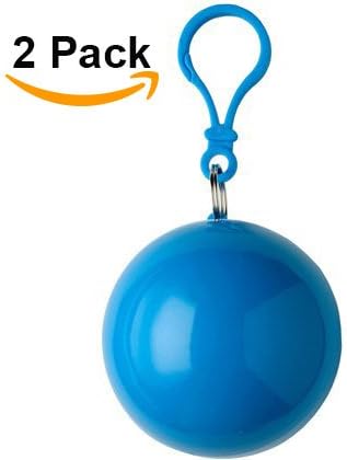 Set of 2 Rain Poncho With Hood Emergency Poncho, Rain Cape For Festivals Sphere/Waterproof/Assorted Colours, blue