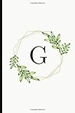 G: Monogrammed G Personalized Gift Lined Journal with Letter G, 6 x 9