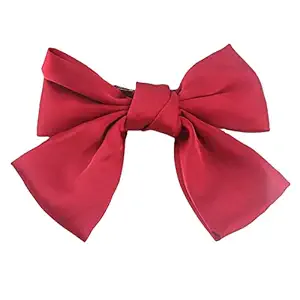 2 Layer Plain Knot Knotted BowKnot Soft Hair Clips Large Solid Grosgrain Ribbon Hair Bows Tie for Girls Hair Accessories Hair Clips Hairpin Elegant Korean French Barrettes Gift for Ladies and Women